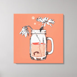 Impressão Em Tela morte de Mason jar daisies