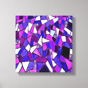 Impressão Em Tela Mosaico Abstrato azul roxo