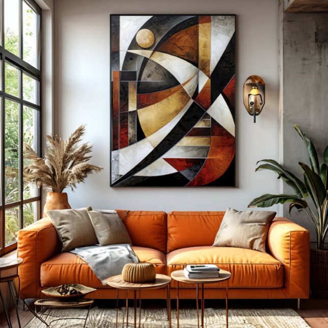 Impressão Em Tela Mosaico Abstrato Terroso (Criador carregado)