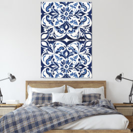 Impressão Em Tela Mosaico Andaluz Elegante | Azul Vintage