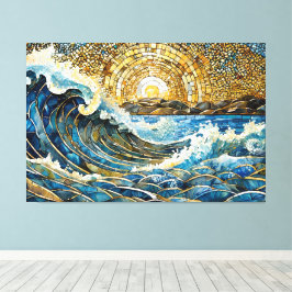 Impressão Em Tela Mosaico de onda oceânica 001