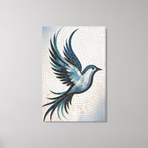 Impressão Em Tela Mosaico de Pena - Ave Elegante
