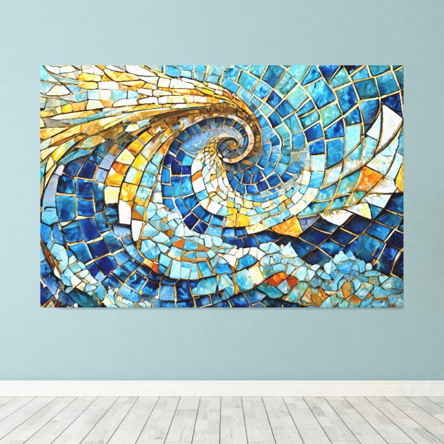 Impressão Em Tela Mosaico de redemoinho de vento 002 (Insitu(piso de madeira))