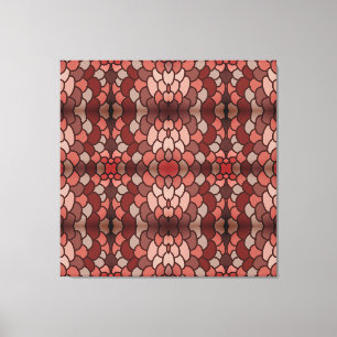 Impressão Em Tela Mosaico de Terracota Marrom Vermelho