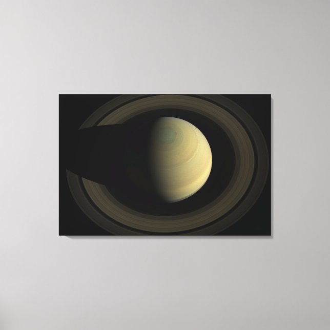Impressão Em Tela Mosaico Do Planeta Saturno E Seus Anéis Principais (Frente)