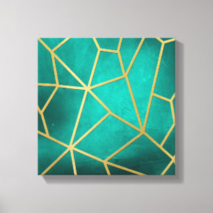Impressão Em Tela Mosaico Dourado do Teal bonito