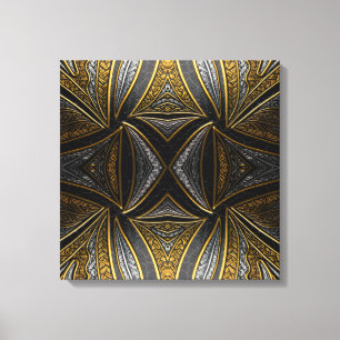 Impressão Em Tela Mosaico Dourado Luxo – Parede de Metal Revestida P