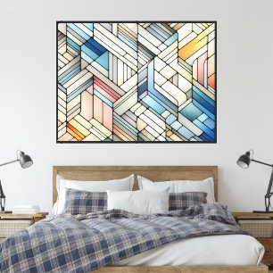 Impressão Em Tela Mosaico Geométrico