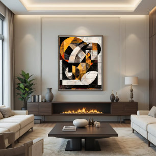 Impressão Em Tela Mosaico Geométrico Abstrato