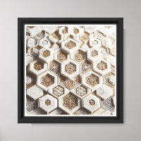 Mosaico Hexagonal 3D de Luxo - Mármore Branco Eleg