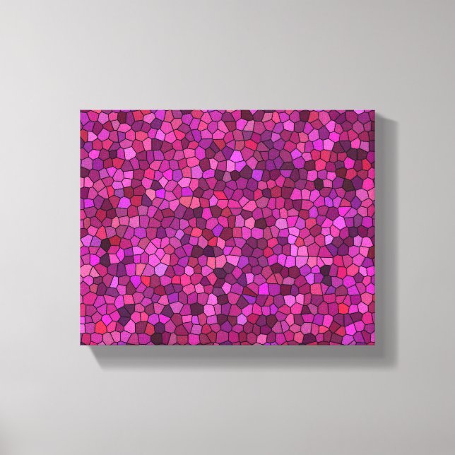 Impressão Em Tela Mosaico Roxo Rosa  (Frente)