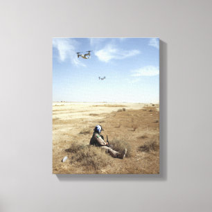 Impressão Em Tela Mosca dos Ospreys de MV-22B sobre o hospital