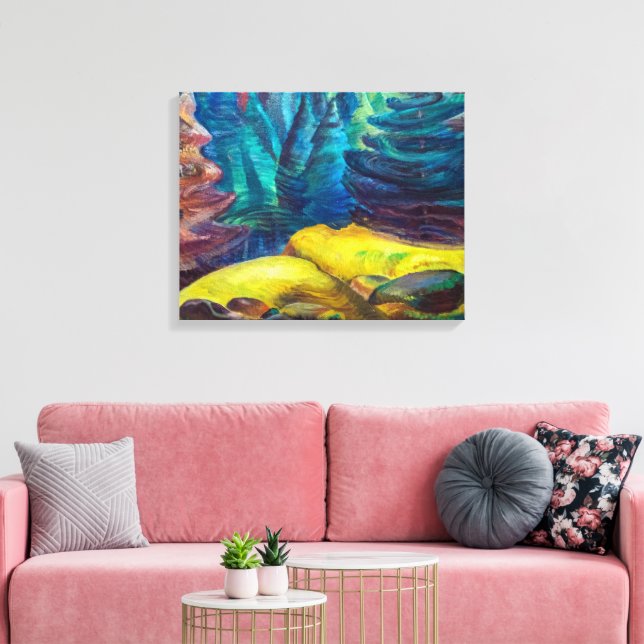 Impressão Em Tela Moss Amarelo | Emily Carr | (Insitu(Sala de estar))