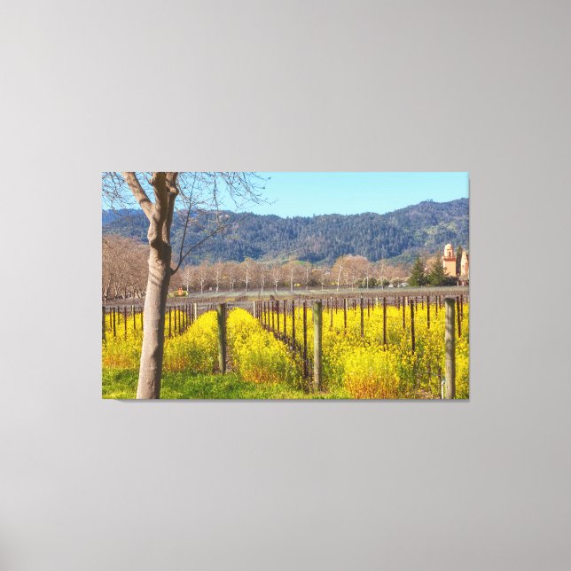 Impressão Em Tela Mostarda de campo no Vineyard (Frente)