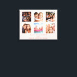 Impressão Em Tela Mother blush rose gold photo family collage<br><div class="desc">Make your own unique family photo collage as a gift for your mom. Use four, 9 of your favorite photos of your mother, her kids, family, friends or pet! With the text: Best Mom EVER. Personalize and add your names. Elegant blush pink background, rose gold coloured text. Perfect as a...</div>