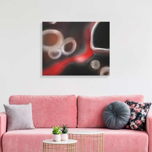 Impressão Em Tela Motif Arterial: Abstrato preto, branco e vermelho (Insitu(Sala de estar))