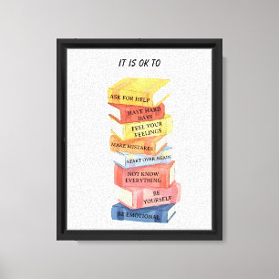 Impressão Em Tela Motivação Cotações Watercolor Livros Personalizado