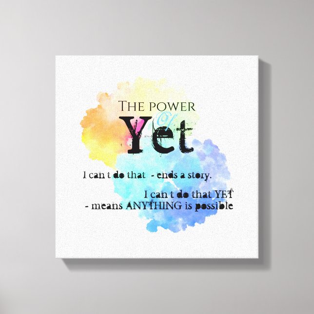 Impressão Em Tela Motivação da nuvem arco-íris Potência de Ainda (Frente)