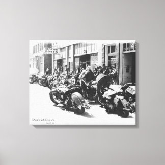 Impressão Em Tela Motocicleta "Street Rally" Wall Art de 1940