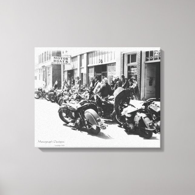 Impressão Em Tela Motocicleta "Street Rally" Wall Art de 1940 (Frente)