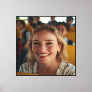 Impressão Em Tela Motorista de Ônibus Escolar Foto Personalizar
