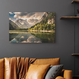Impressão Em Tela Mountains Dürrensee Lake, Dolomites, Italy