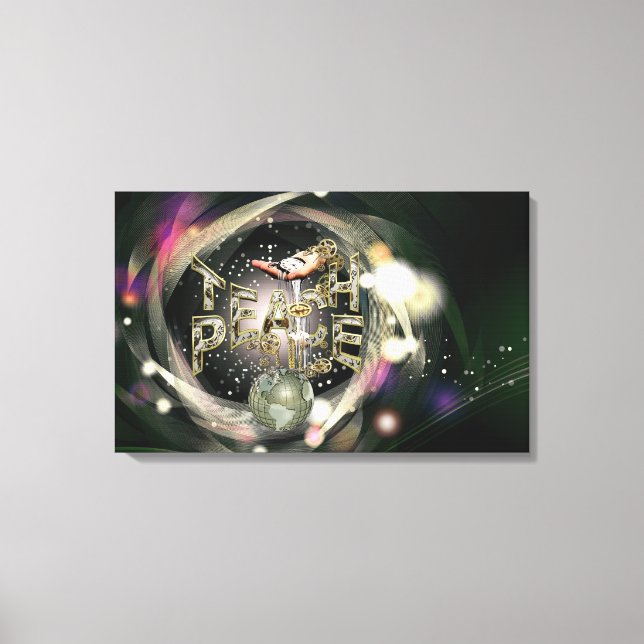 Impressão Em Tela Movimento de Paz de Ensino (Frente)