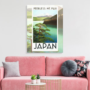 Impressão Em Tela Mt Fuji Japão Poster de viagens Vintage Art