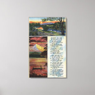 Impressão Em Tela Mt. Hood do Lost Lake View