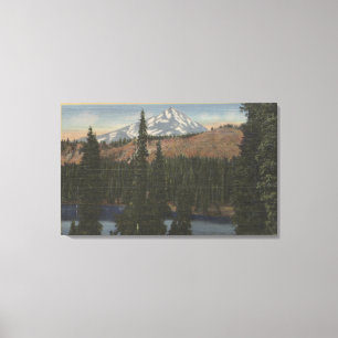 Impressão Em Tela Mt. Jefferson, Oregon - vista do lago hunts