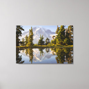 Impressão Em Tela Mt. Rainier refletido em uma chuva perto do Pico d