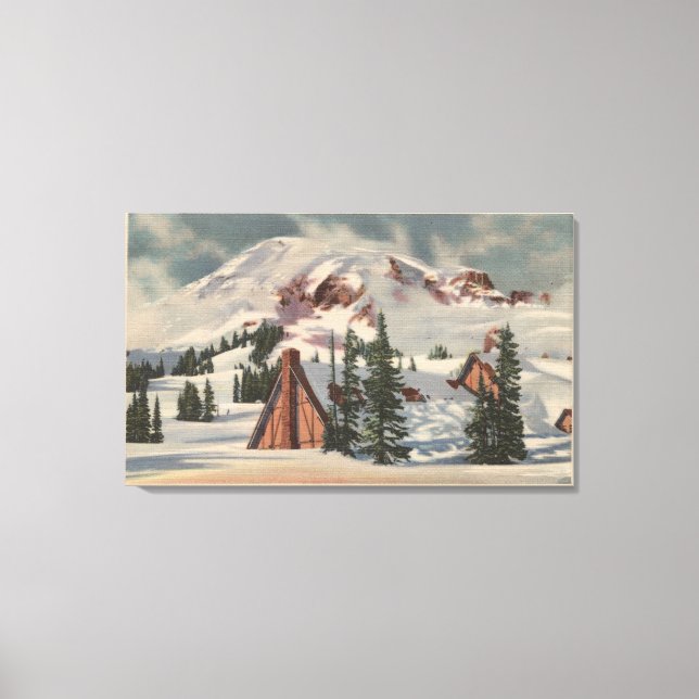 Impressão Em Tela Mt. Rainier, WA - Paraíso Inn a pé (Frente)