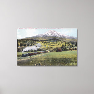 Impressão Em Tela Mt. Shasta e trilho pacífico do sul