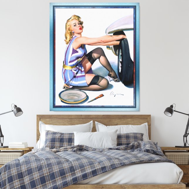 Impressão Em Tela Mudança Rápida de Gil Elvgren (Insitu(Quarto))