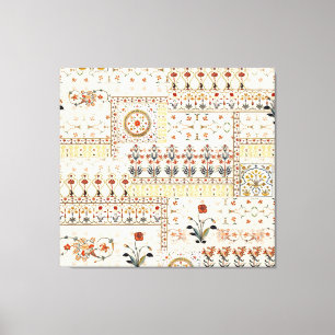 Impressão Em Tela Mughal Floral Paisley: Elegância Digital Étnica.