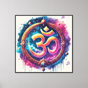 Impressão Em Tela Muito poderoso Sinal de Om Positividade, Hinduísmo