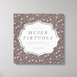 Impressão Em Tela Mujer Virtuosa - Proverbios 31:10 - Canva 16"x 16"