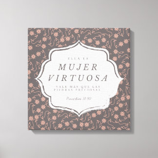 Impressão Em Tela Mujer Virtuosa - Proverbios 31:10 - Canva 16"x 16"