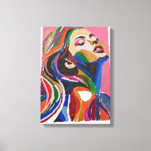 Impressão Em Tela Mulher Abstrata Pintada por Mark Elsen