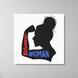 Impressão Em Tela Mulher Americana