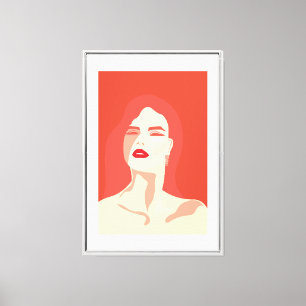 Impressão Em Tela Mulher Apaixonada em Vermelho