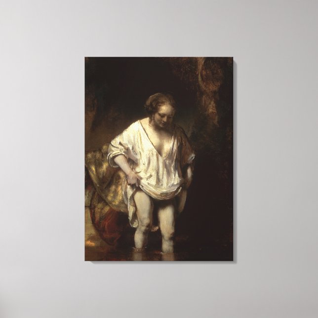 Impressão Em Tela Mulher Bathing em um Stream, 1654 (Frente)