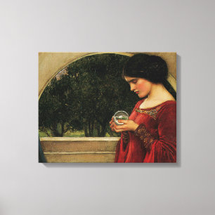 Impressão Em Tela Mulher Bola de Cristal Pintura Waterhouse