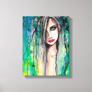 Impressão Em Tela Mulher Bonita Retrato Abstrato Arte Fantasia