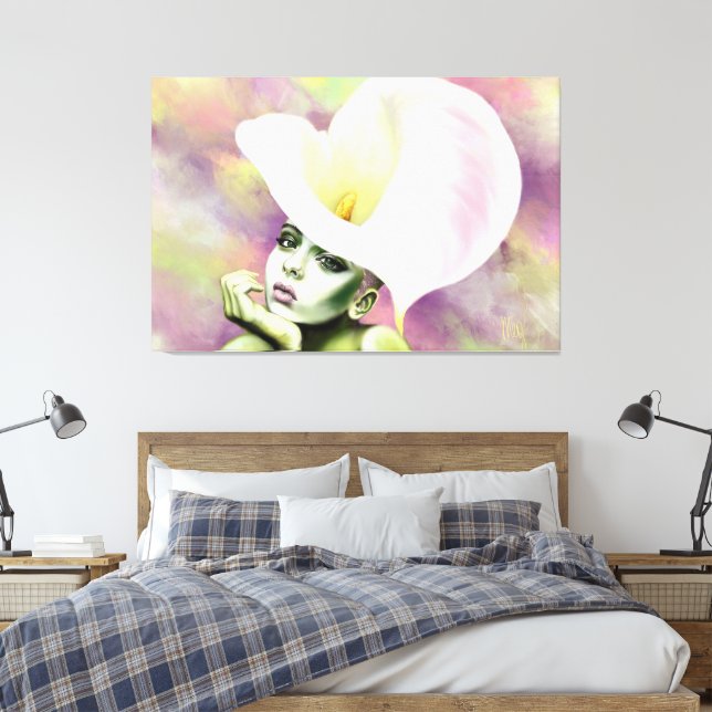 Impressão em Tela Mulher Calla (Insitu(Quarto))