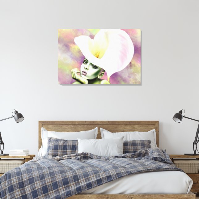 Impressão em Tela Mulher Calla (Insitu(Quarto))
