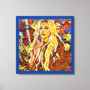 Impressão Em Tela Mulher Caminhando Em Park Abstrato Impressionista