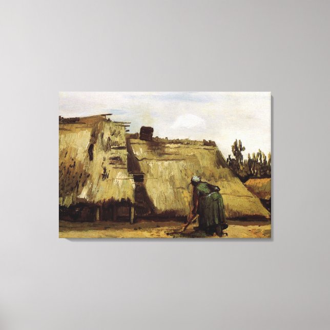 Impressão Em Tela Mulher camponesa cavando na frente de seu algodão (Frente)