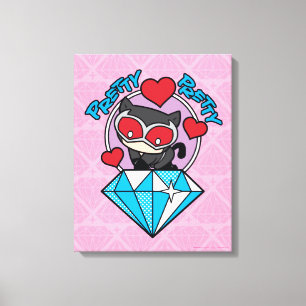 Impressão Em Tela Mulher-Chibi Sentada Em Diamante Grande