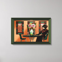 Impressão Em Tela Mulher chorando no Café de 1920